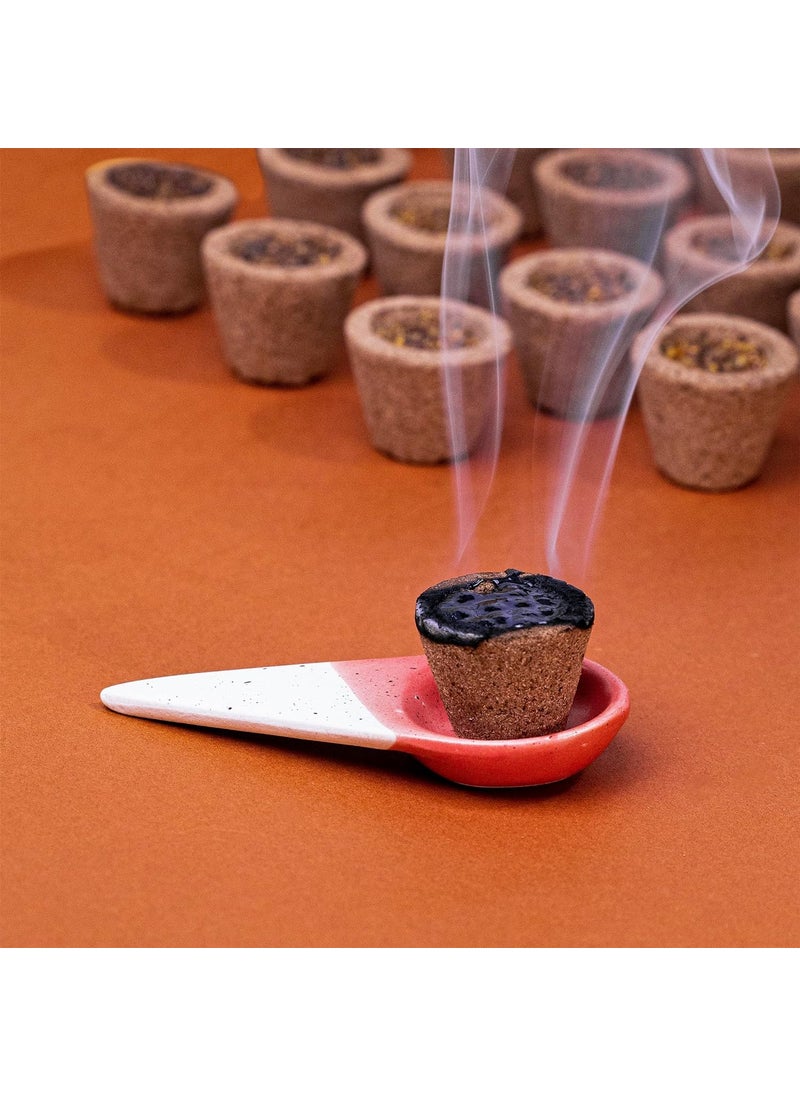 DEV POOJA STORE DEV POOJA STORE Hand Made Gau Hawan Kund Cow Dung Dhoop For Puja 12 Piece Box Guggal and Lobal Mix Havan Cups Organic Havan Cups Sambrani Cups For Puja Dhuni for Purifying Home Pack of 1  - Image 3