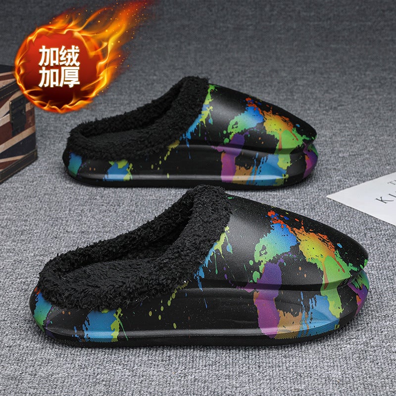 Cotton Slippers Men'S Winter Indoor Household Casual Fleece-Lined Warm Waterproof New Fashionable Cotton Slippers For Couple - Image 3