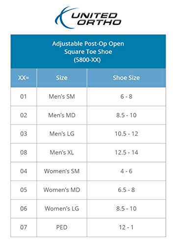 United Ortho Post-Op Shoe - Orthopedic Adjustable Recovery Shoe For Broken Foot or Toe, Post Surgery, Lightweight Medical Shoe, Left or Right Foot, (Women's Medium) - Image 3