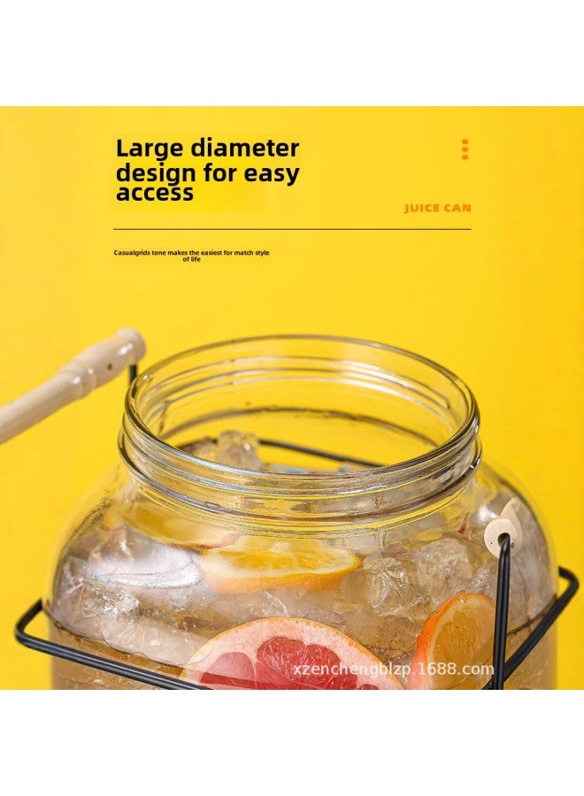Direct Coke Barrel With Faucet Cocktail Barrel Tea Break Beverage Barrel Lemon Glass Cold Kettle Juice Jar Container-Capacity:5 Liters+abs Faucet+iron Frame - Image 3