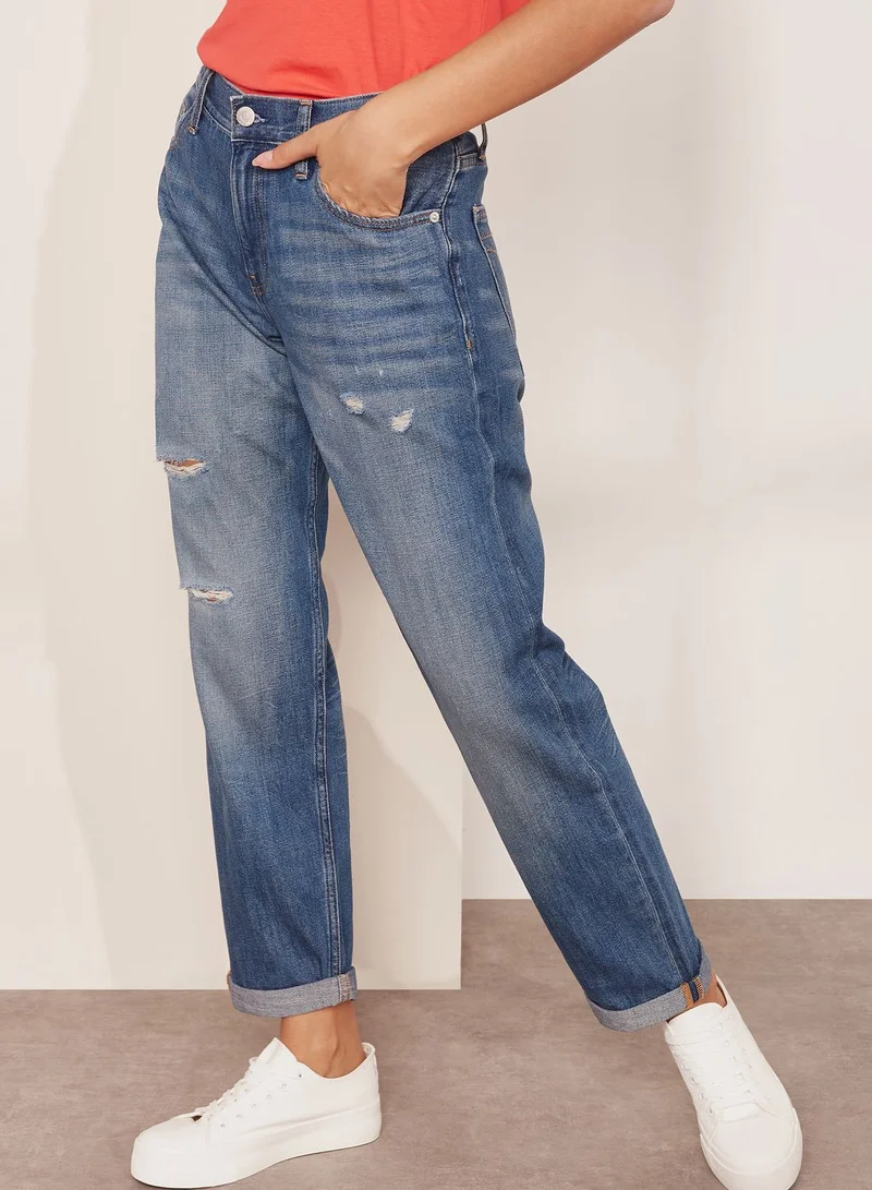 Calvin Klein Jeans Ripped Boyfriend Jeans
