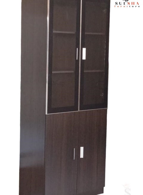 Modern Wooden File Cabinet 4 Door ,Glass Door Cabinet