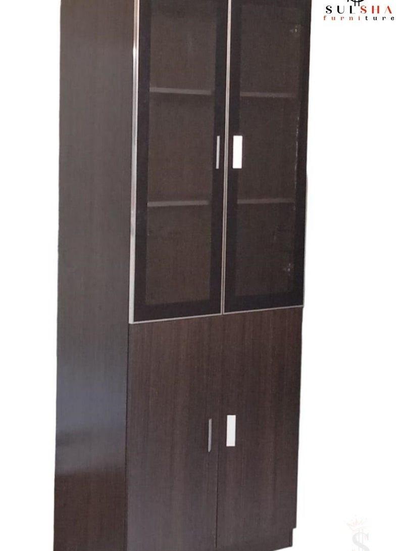 SULSHA Modern Wooden File Cabinet 4 Door ,Glass Door Cabinet  - Image 1