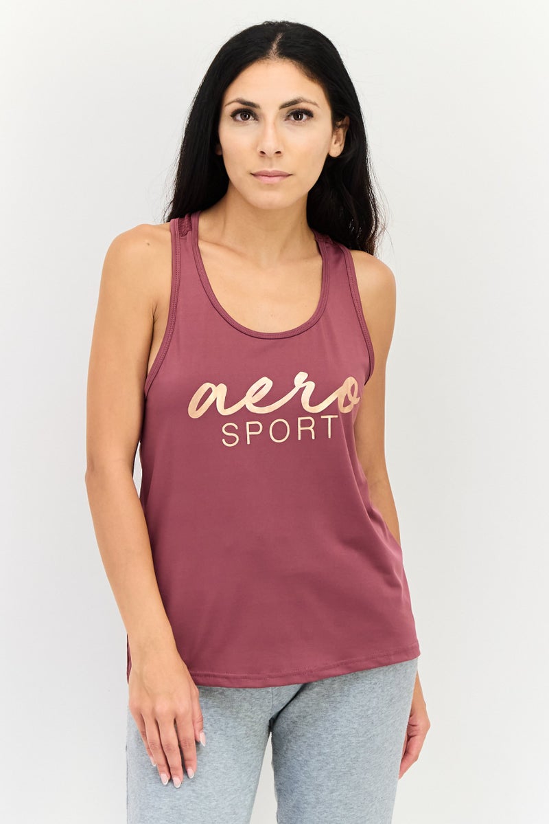 Aeropostale تي شيرت تدريب بلا أكمام للنساء، موف - Image 1