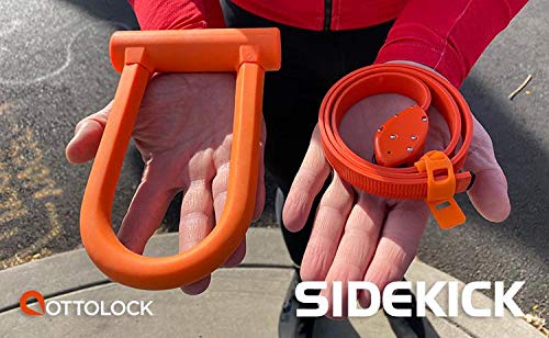 OTTOLOCK قفل أوتو لوك سايد كيك المدمج - قفل دراجة مضاد للسرقة ثقيل الوزن مع مفاتيح، مغلف بالسليكون، ملحقات دراجات، أسود - Image 2