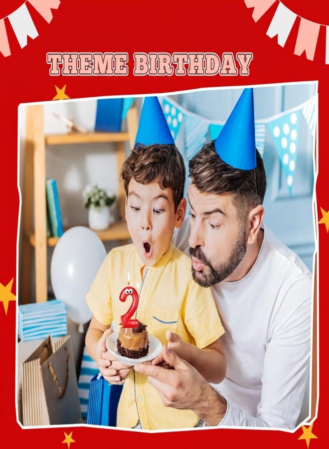 MTLEE Number Birthday Candle Monster Theme Candles Cookies Cake Topper for Girl Boy Cartoon Birthday Party Cake Decorations Supplies(Red,Number 2) - Image 5