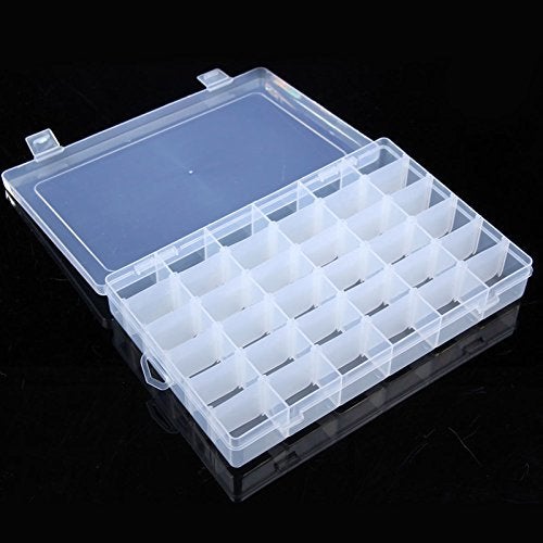 McMus 36 Grid Storage Box Born To Fly Jewellery Case Organiser With Adjustable Dividers Plastic Storage Box For Jewelry Medicine Pills Tools 36 Grid Transparent - Image 4