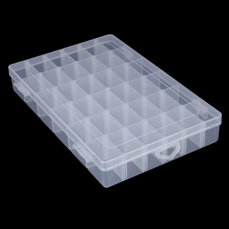 McMus 36 Grid Storage Box Born To Fly Jewellery Case Organiser With Adjustable Dividers Plastic Storage Box For Jewelry Medicine Pills Tools 36 Grid Transparent - Image 3