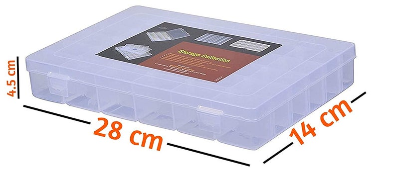 McMus 36 Grid Storage Box Born To Fly Jewellery Case Organiser With Adjustable Dividers Plastic Storage Box For Jewelry Medicine Pills Tools 36 Grid Transparent - Image 5