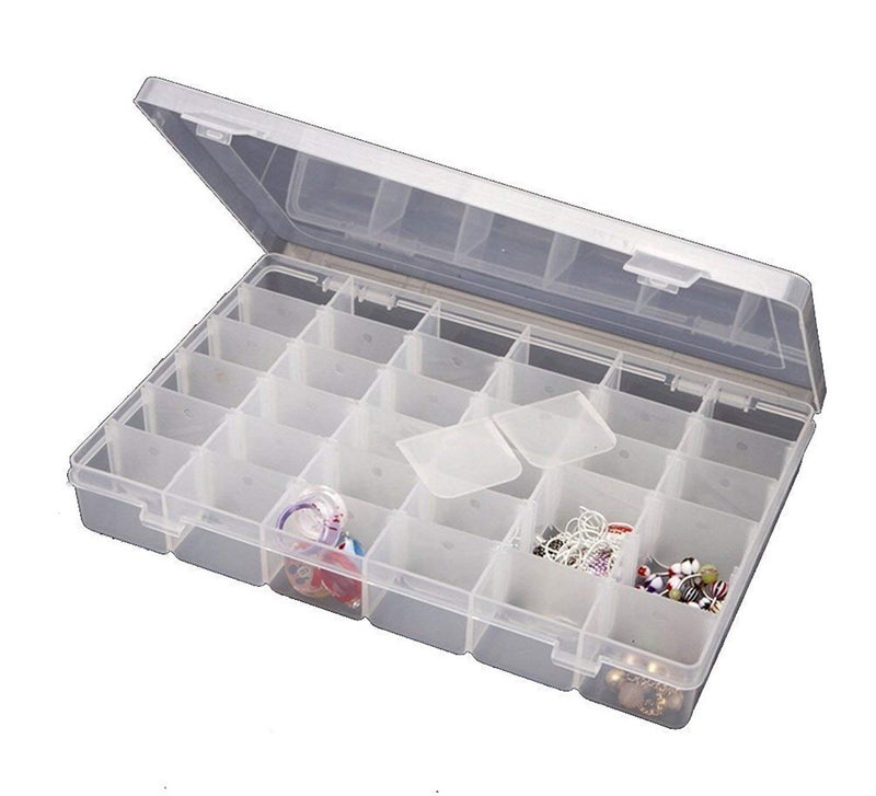 McMus 36 Grid Storage Box Born To Fly Jewellery Case Organiser With Adjustable Dividers Plastic Storage Box For Jewelry Medicine Pills Tools 36 Grid Transparent - Image 2