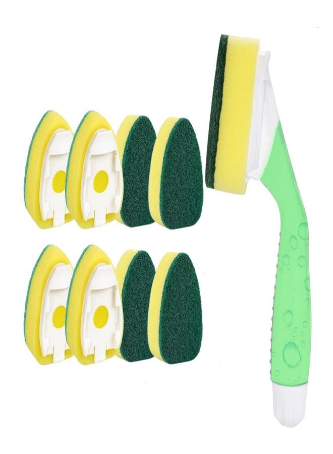 KKpxafl Dish Wand with 4Pack Replacement Dish Wand Sponges,Dish Brush Pads Kitchen Cleaning Sets,Non-Scratch Dishwand Kit - Image 1