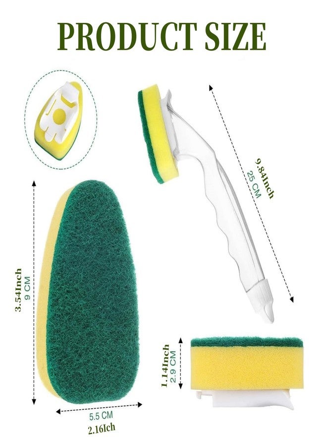 KKpxafl Dish Wand with 4Pack Replacement Dish Wand Sponges,Dish Brush Pads Kitchen Cleaning Sets,Non-Scratch Dishwand Kit - Image 2