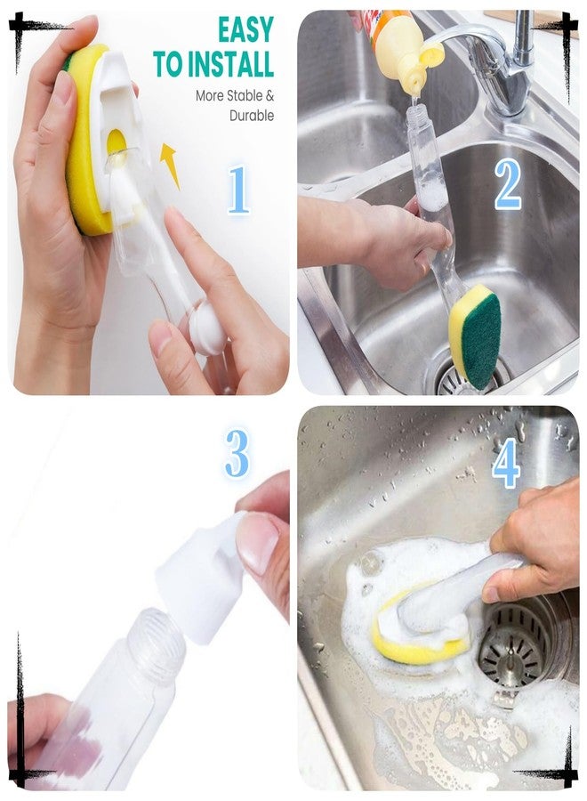 KKpxafl Dish Wand with 4Pack Replacement Dish Wand Sponges,Dish Brush Pads Kitchen Cleaning Sets,Non-Scratch Dishwand Kit - Image 4
