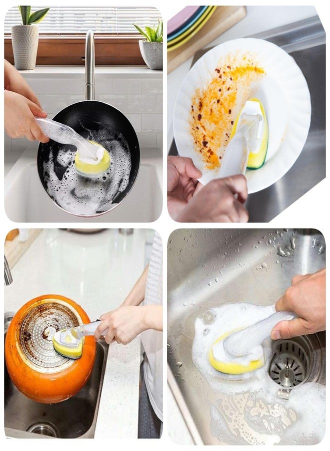 KKpxafl Dish Wand with 4Pack Replacement Dish Wand Sponges,Dish Brush Pads Kitchen Cleaning Sets,Non-Scratch Dishwand Kit - Image 3