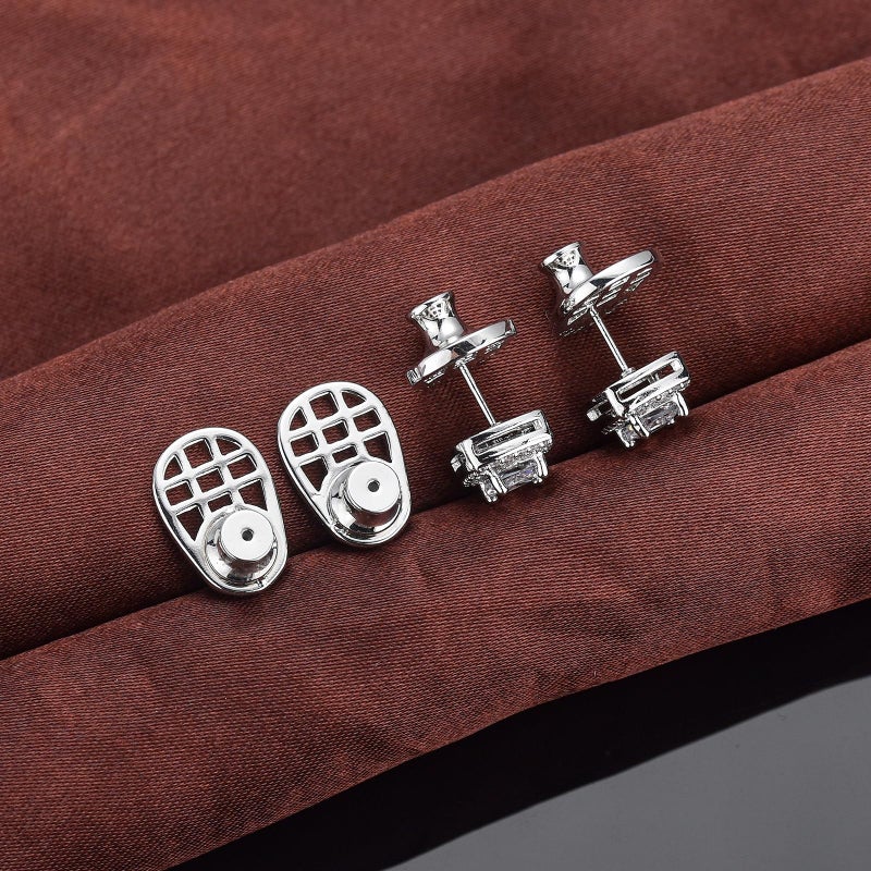 Earring Lifters 16 × 8 × 6 Mm Innovative Racket Design - Secure Locking Mechanism Earring Backs for Heavy Earrings Sensitive Skin Daily Wear - Image 2