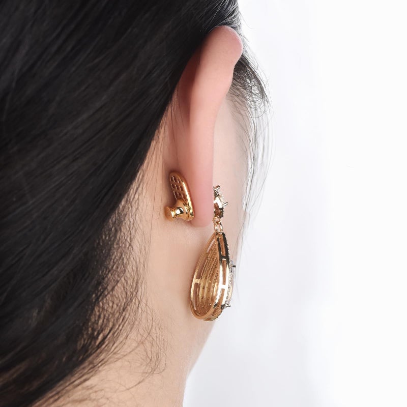 Earring Lifters 16 × 8 × 6 Mm Innovative Racket Design - Secure Locking Mechanism Earring Backs for Heavy Earrings Sensitive Skin Daily Wear - Image 4