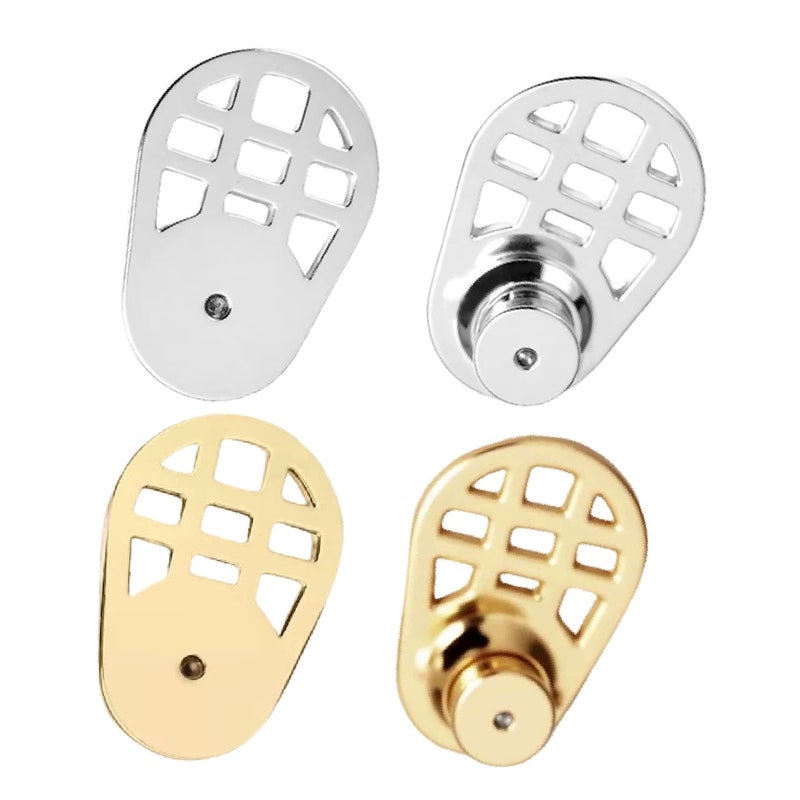 Earring Lifters 16 × 8 × 6 Mm Innovative Racket Design - Secure Locking Mechanism Earring Backs for Heavy Earrings Sensitive Skin Daily Wear - Image 1