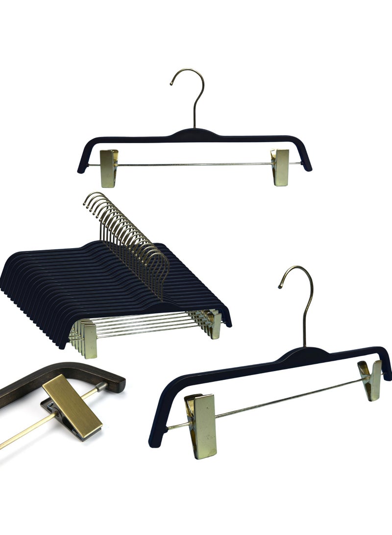 أورتوك 12 قطعة شماعات بلاستيكية مع خطاف قابل للفصل، شماعات ملابس مانعة للانزلاق بزاوية 360 درجة، شماعات شريطية موفرة للمساحة، شماعات عرض التنورة للملابس الداخلية والسراويل والقمصان والسراويل والجينز 38 × 19 سم - Image 1