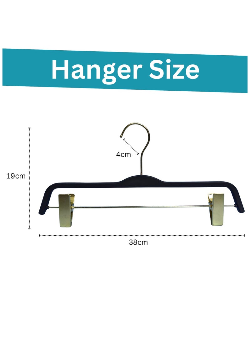 أورتوك 12 قطعة شماعات بلاستيكية مع خطاف قابل للفصل، شماعات ملابس مانعة للانزلاق بزاوية 360 درجة، شماعات شريطية موفرة للمساحة، شماعات عرض التنورة للملابس الداخلية والسراويل والقمصان والسراويل والجينز 38 × 19 سم - Image 2