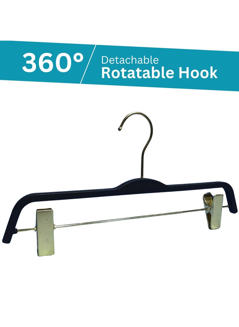 أورتوك 12 قطعة شماعات بلاستيكية مع خطاف قابل للفصل، شماعات ملابس مانعة للانزلاق بزاوية 360 درجة، شماعات شريطية موفرة للمساحة، شماعات عرض التنورة للملابس الداخلية والسراويل والقمصان والسراويل والجينز 38 × 19 سم - Image 3