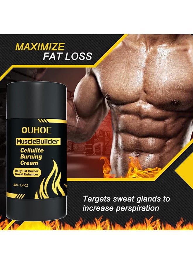 OUHOE Cellulite Burning Cream, Sweat And Fat Burning Cream, Hot Cream Cellulite And Fat Burner, Slimming Waist, Belly Slimming Cream, Sweat Cream For Women Men Weight Loss, 40G - Image 4