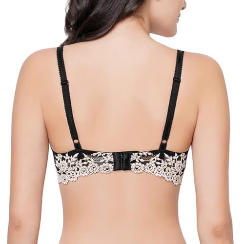 Wacoal Women’s Embrace Lace|Non Padded|Wired |3/4th Cup|Bridal Wear|Medium Coverage|Fashion Bra Black (34DD) - Image 2