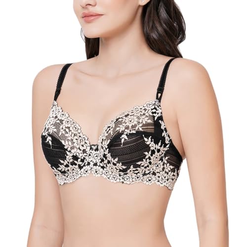 Wacoal Women’s Embrace Lace|Non Padded|Wired |3/4th Cup|Bridal Wear|Medium Coverage|Fashion Bra Black (34DD) - Image 3