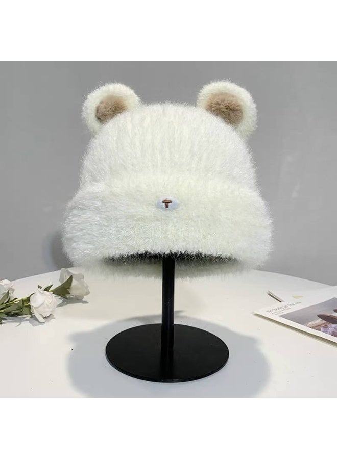 Cute Bear Winter Hat for Kids! Adorable and cute design with pop-out ears and a smiling bear face, suitable for boys and girls from infancy up to approximately 6 years old. Perfect for everyday outings or playing outdoors during winter. Easy to wear and gives your child a fun and adorable look. - Image 4