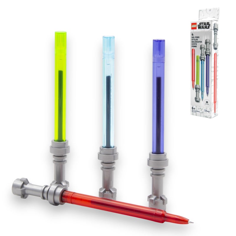 IQ LEGO Star Wars Lightsaber Gel Pen Set Gel Pens 52875A 4Pack Collectible Pens - Image 2