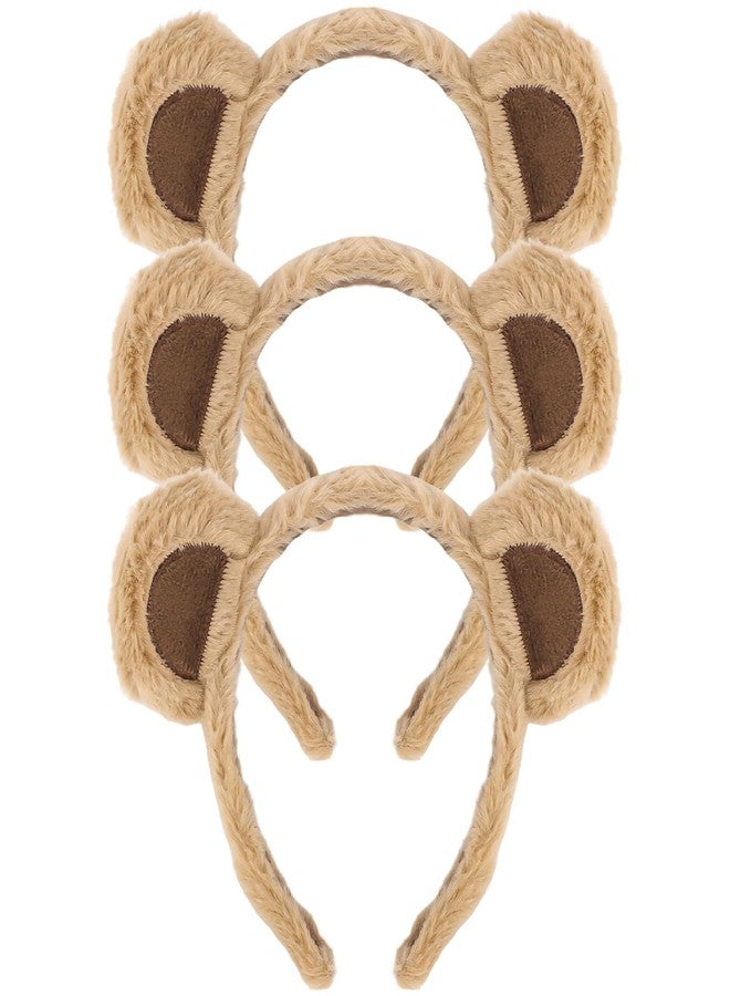 Vovii Bear Ears Headband for Women, Furry Animal Ears Headbands Hair Accessories for Adult Halloween Cosplay Costume（Brown - Image 1