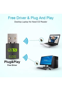إيروريكس محول واي فاي بلوتوث ثنائي النطاق 2.4 5 جيجاهرتز USB لاسلكي خارجي استقبال ميني واي فاي دونجل للكمبيوتر المحمول المكتبي  - Image 3