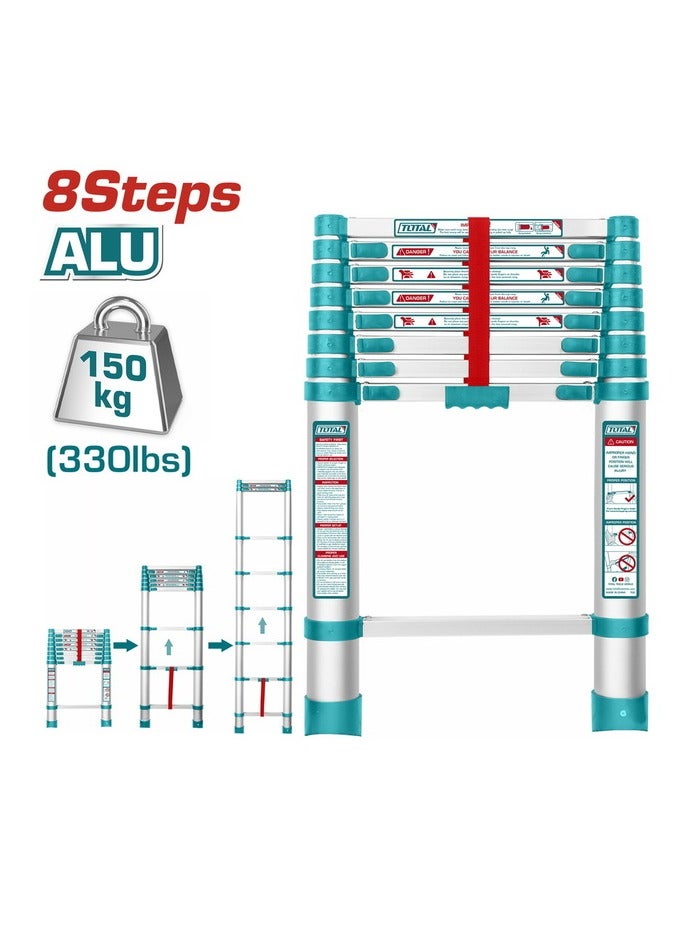 TOTAL Telescopic Ladder 8 Steps THLAD08081 - Image 1