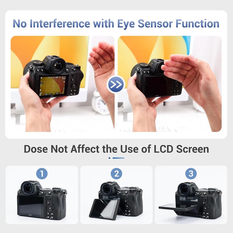 Kiorafoto كوب عين دائري Z5II Z6III Z6II Z7II DK-29، غطاء عدسة عين من السيليكون الناعم مصمم لكاميرات نيكون Z6 III Z5 II Z5II Z7 II Z6 II Z7 Z6 Z5، بديل لكوب العين المطاطي نيكون DK-29 - Image 3