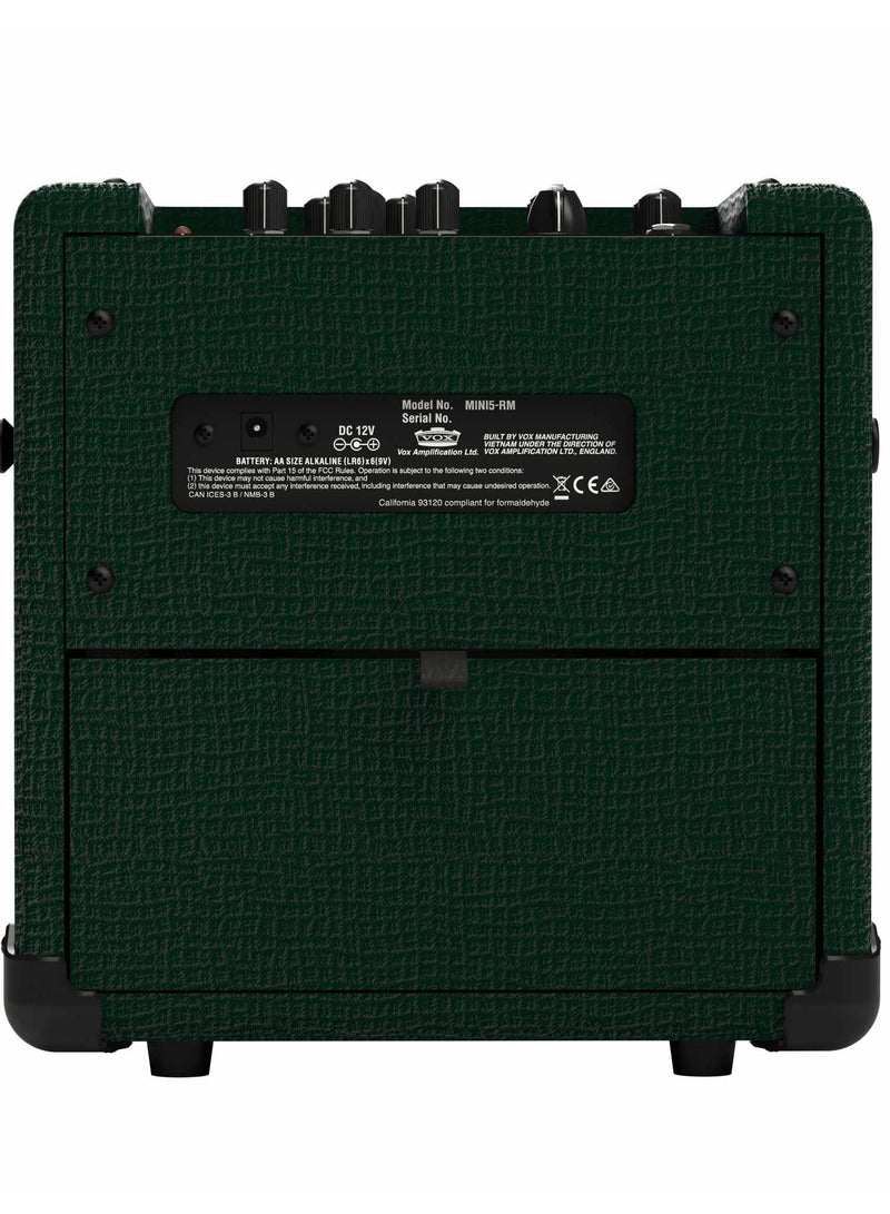 VOX MINI5-RM-BRG2 Mini Series Rhythm Guitar Combo Amp | 5W Digital Modeling | 11 Amp Models | 99 Rhythms | British Racing Green - Image 2