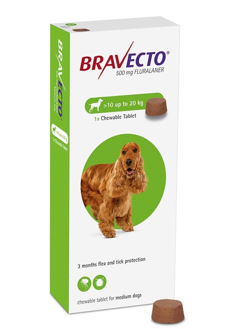 ام اس دي | أقراص برافيكتو دوج للمضغ 10-20 كجم ضد القراد والبراغيث 1 قرص