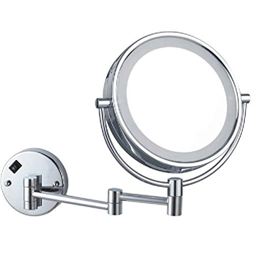 Nameeks AR7705-CR-5x Glimmer Double Face Round LED 5x Magnification Makeup Mirror, Chrome - Image 1
