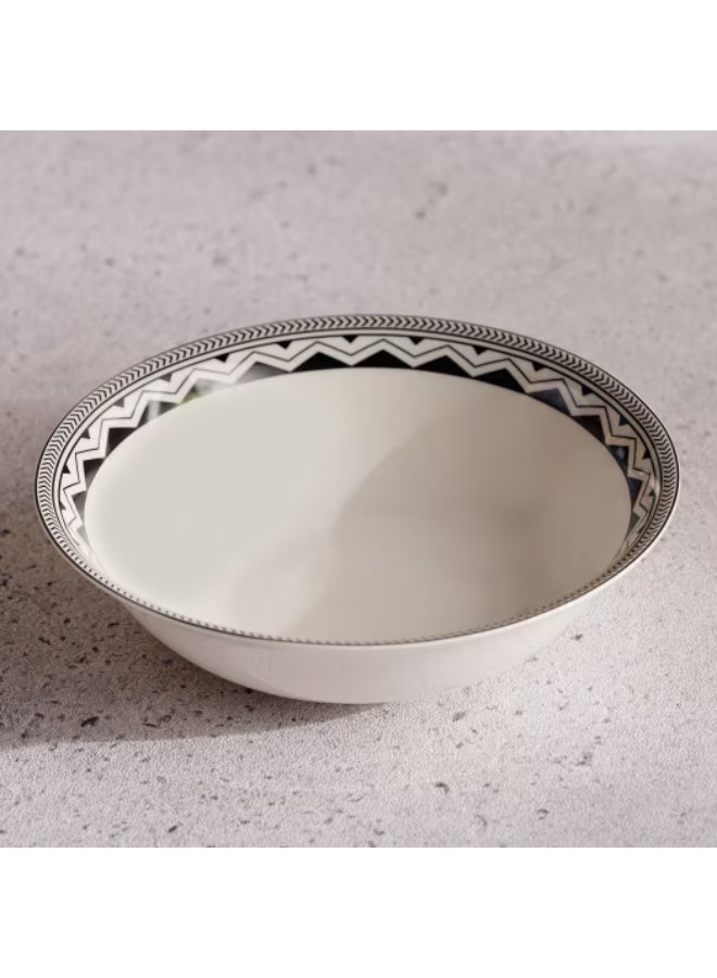 Pan Home mirage new bone china salad bowl dia22x8cm -black & white - Image 4