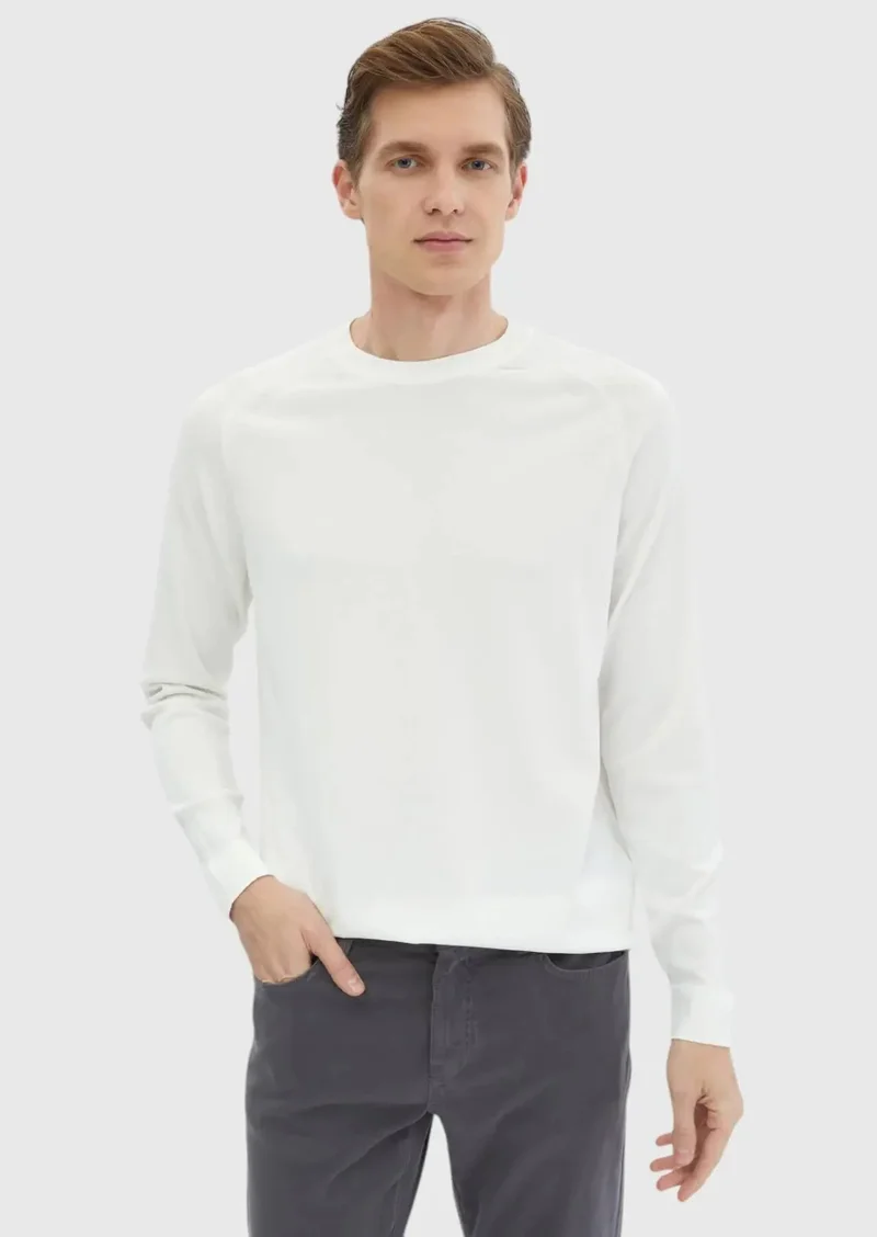 رامسي سويت شيرت محبوك بلون بيج