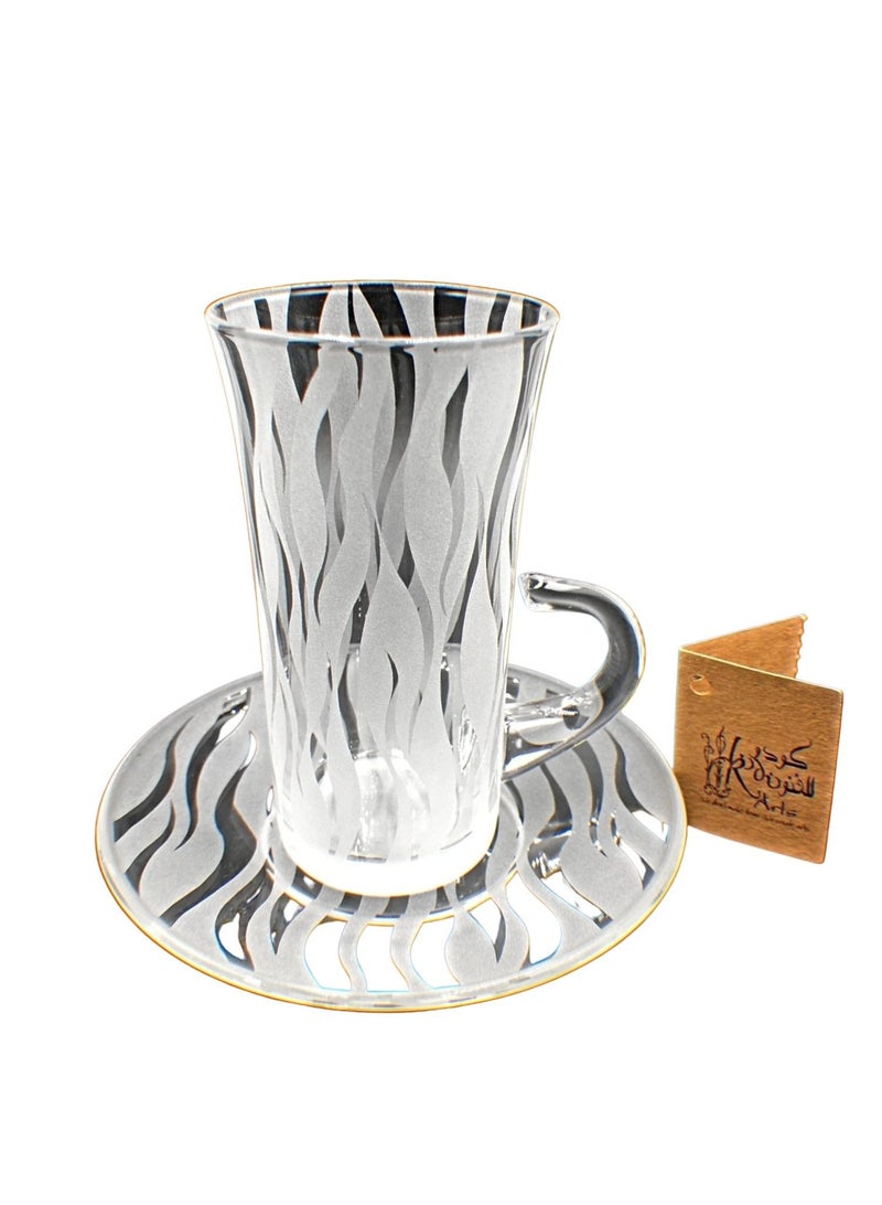 KuduArts Tea cups with saucer glass 6 pieces - Image 3