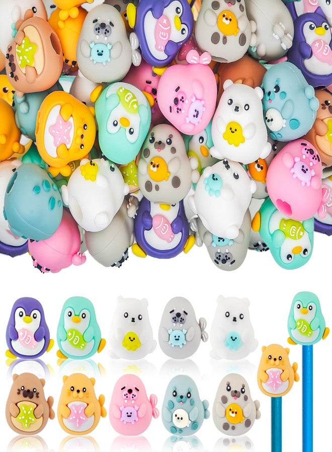 Inn Diary 20 pcs Ocean Animal Pencil Topper Erasers for Kids Classroom Prizes, 3D Funny Pencil Top Erasers for Kids Class Treasure Box,Game Rewards,Party Favors, Non-Removable - Image 1