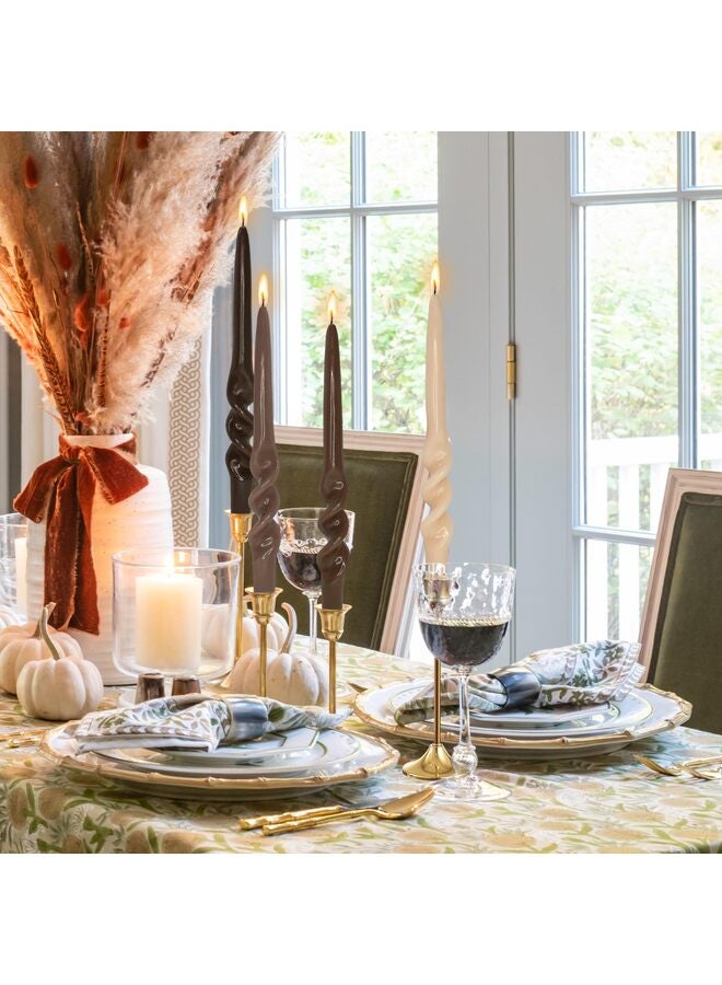 Candlesticks Colored Candle Sticks - Set of 2 Twisted Taper Candles Long Spiral Taperd Candles 9.5 Inch Tall for Home Holiday Wedding Women Gifts(GradationBrown) - Image 4