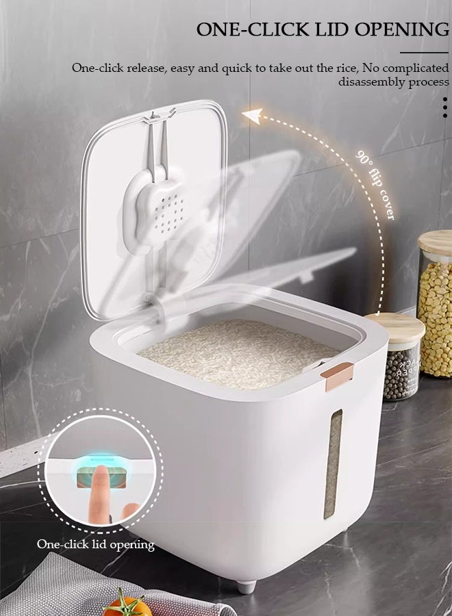 DUNISO Airtight Rice Storage Containers with Locking Lid,Plastic Rice Dispenser Storage Bins, Household 10KG Rice Bucket for Cereal Grain Flour Rice Beans Pet Food Countertop Storage Container with Lid - Image 5