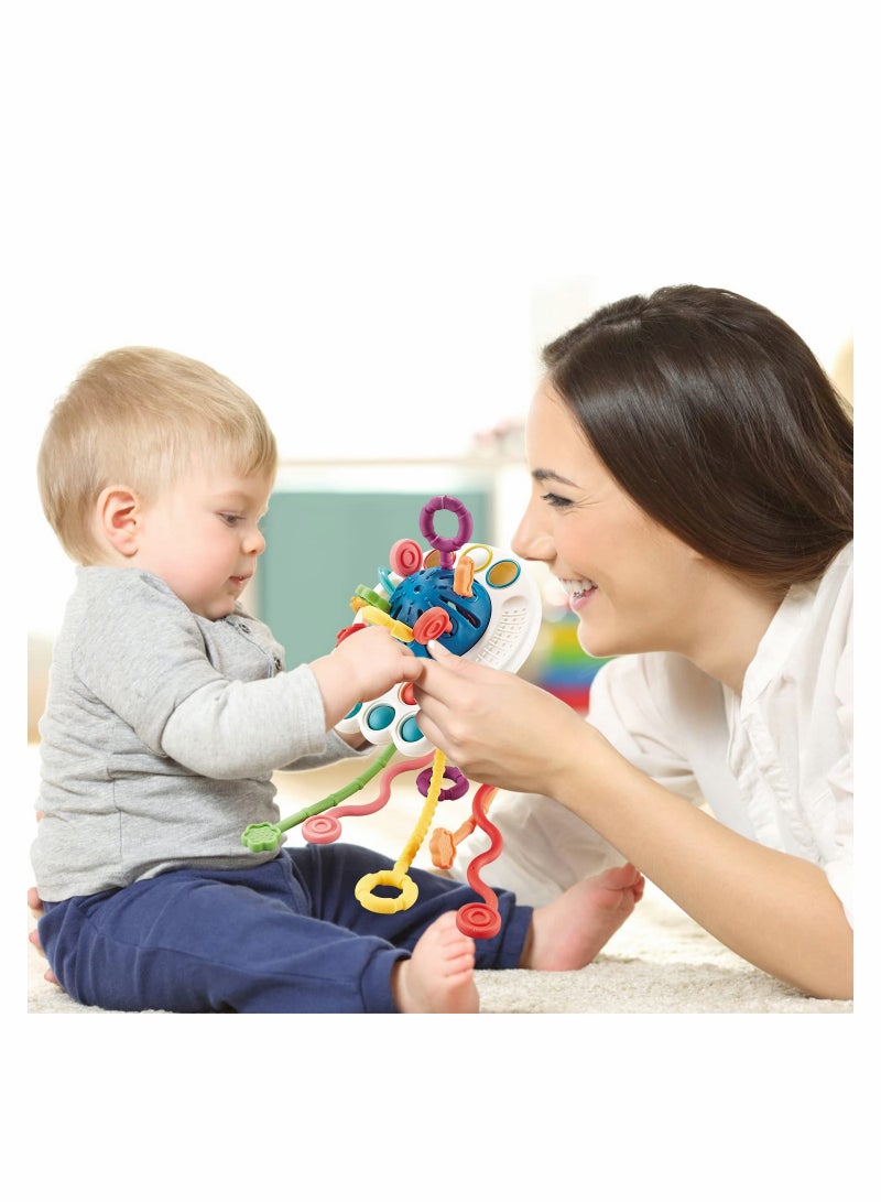 Zikra Baby Montessori Toys for 18M+ Baby Sensory Toys Push and Pull String Toys Early Learning Activity Toys Baby Teether Toys for Toddlers 1-3 Fine Motor Skill Gift for Babies Octopus - Image 3