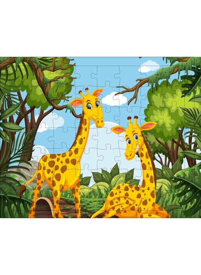 Fiddlys 54 Pcs Wood Jigsaw Puzzles for Kids & Children Age 6+ Animal World and Sea World (Wild Animals Pack of 3) - Image 3