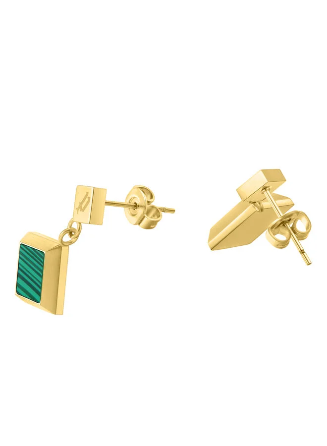 بوليس Blatant Earring for Women Gold Plating with Malachite