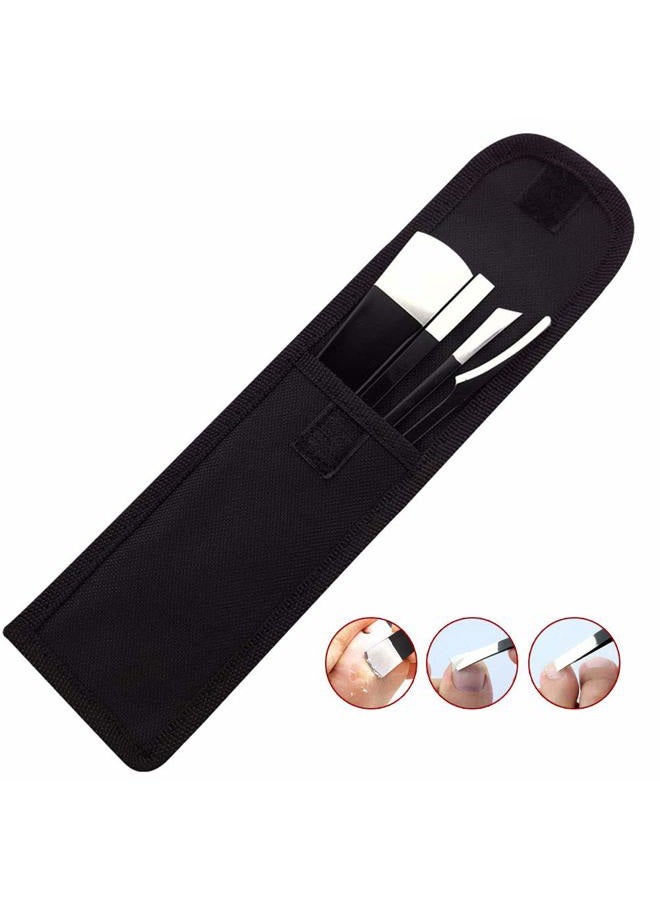 Luzen Pedicure Knife Set, 4Pcs Professional Stainless Steel Ingrown Toenail Knife Tools with Storage Bag Nail Knives Cuticle Remover for Feet Ingrown Toe Nail Correction Pedicure Tools Kit - Image 3