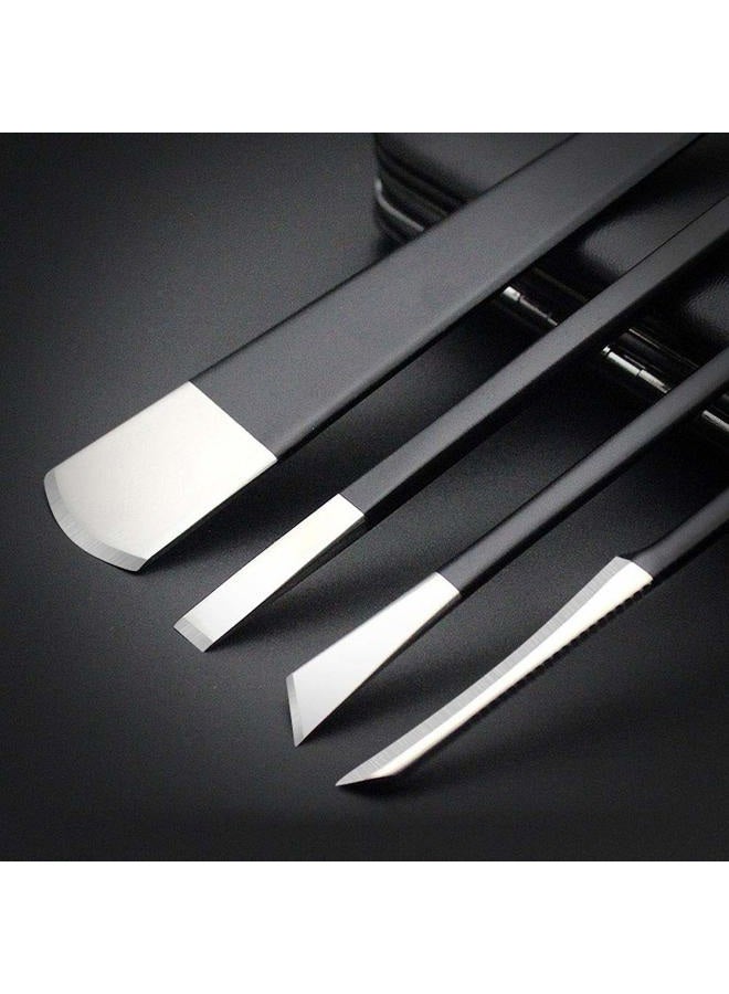 Luzen Pedicure Knife Set, 4Pcs Professional Stainless Steel Ingrown Toenail Knife Tools with Storage Bag Nail Knives Cuticle Remover for Feet Ingrown Toe Nail Correction Pedicure Tools Kit - Image 4