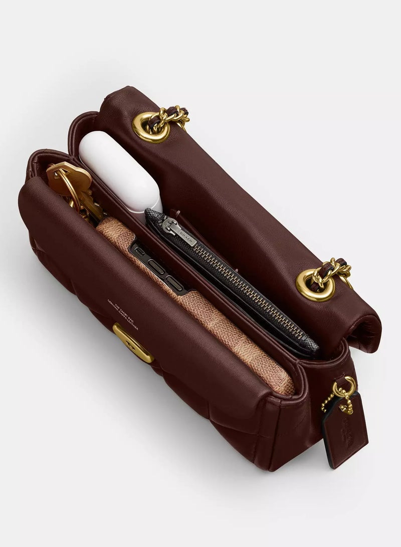 حقيبة كتف تابي 20 مع وسادة مبطنة، حقيبة كتف نسائية، حقيبة توت نسائية، حقيبة يد نسائية، حقيبة كروس نسائية، محفظة نسائية، حقيبة سفر نسائية، بني غامق - 20 سم