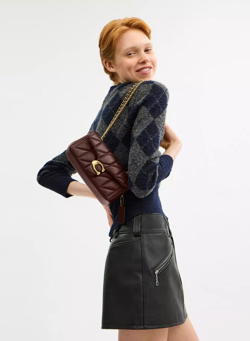 حقيبة كتف تابي 20 مع وسادة مبطنة، حقيبة كتف نسائية، حقيبة توت نسائية، حقيبة يد نسائية، حقيبة كروس نسائية، محفظة نسائية، حقيبة سفر نسائية، بني غامق - 20 سم