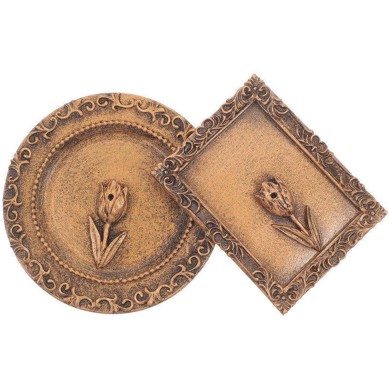 Retro Resin Incense Stick Burner Set With Ornamental Censer 2pcs For Meditation - Image 2